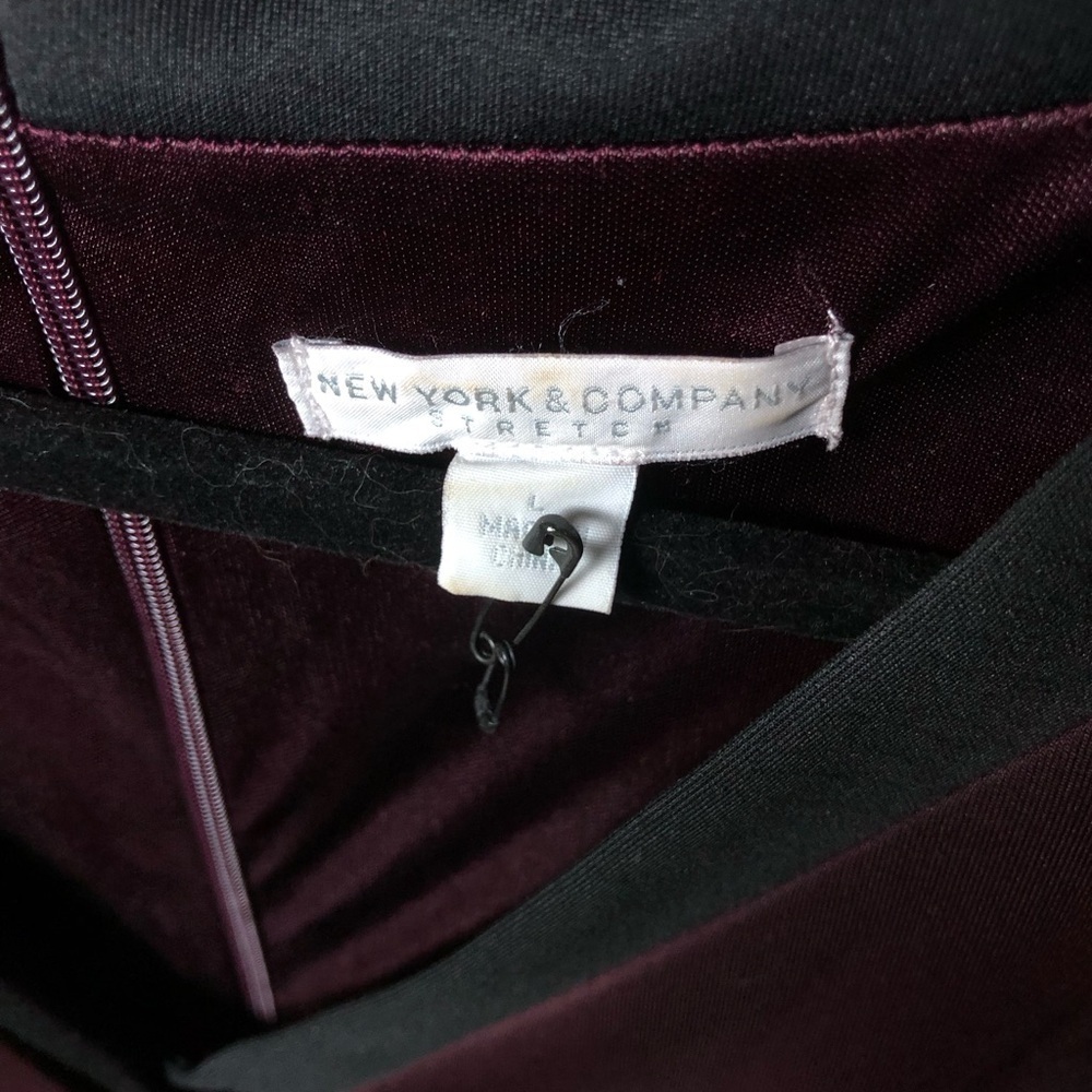 New York & Company Plum and Black Midi Dress - Picture 14 of 16